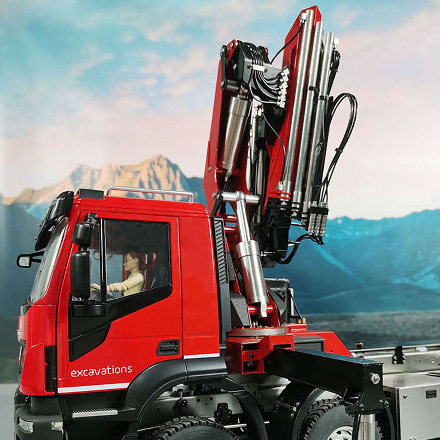 1/14 8x8 Metal RC Hydraulic Crane Dump Car PL18EV Radio Control Tipper Truck Emulated DIY Model Toy Vehicle Painted Assembled