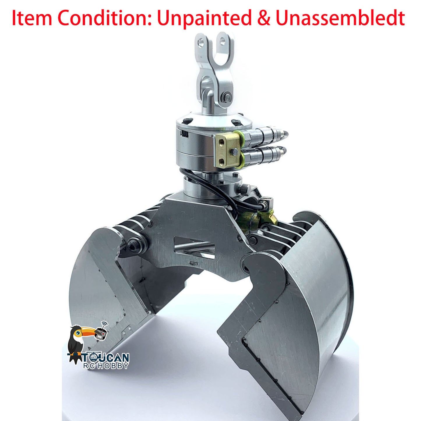 CUT Model Metal Hydraulic Clamshell Bucket/Claw for 1/14 RC Crane Truck Remote Control Dumper Construction Vehicles for DIY Model Enthusiast