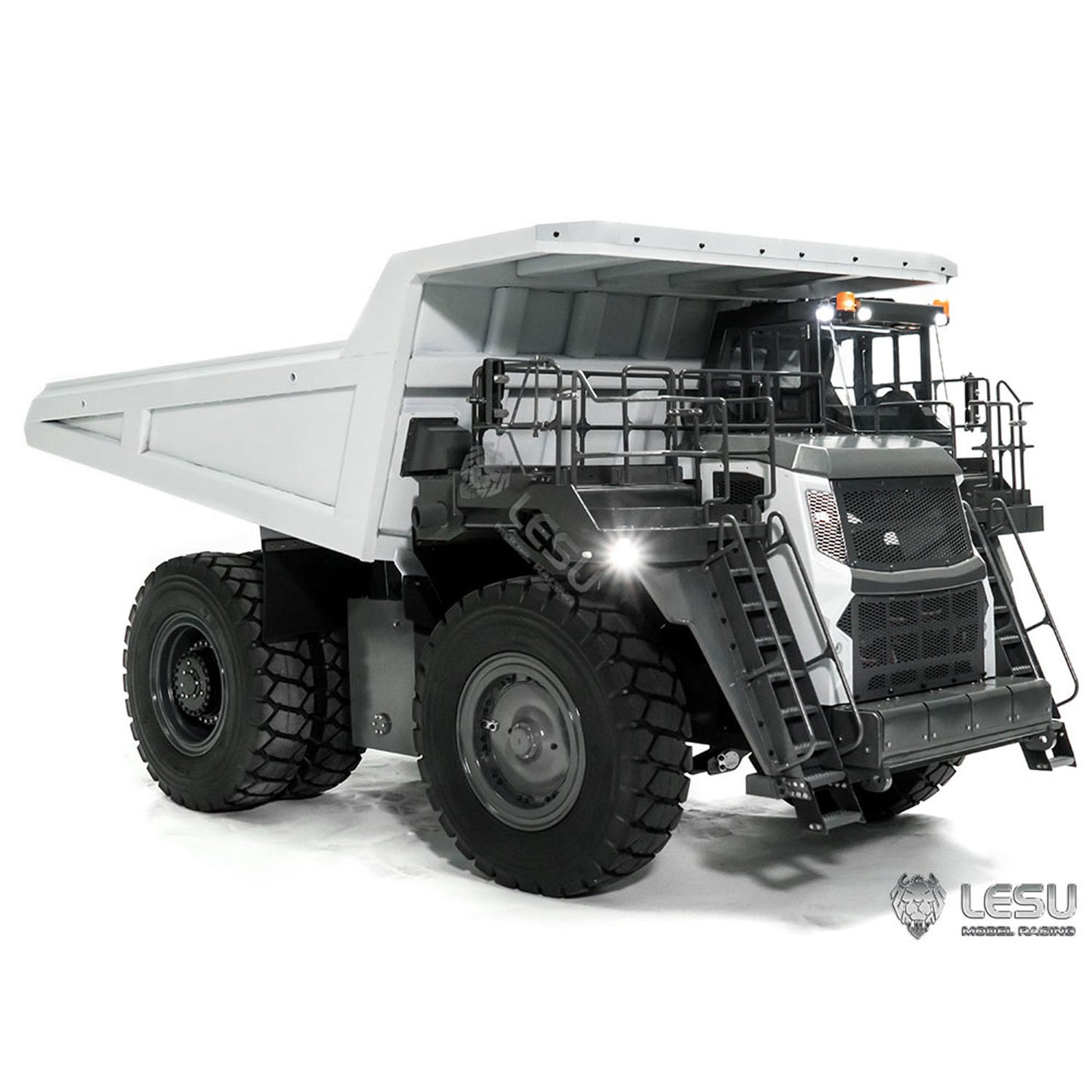 LESU AOUE R100E 1/16 Metal RC Mining Truck Model Hydraulic CNC Aluminum Alloy Vehicle Differential Lock Suspension for Construction Hobbyists