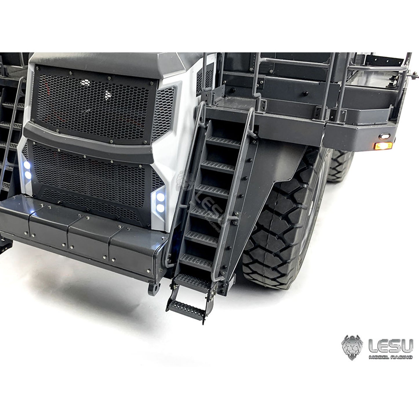 LESU AOUE R100E 1/16 Metal RC Mining Truck Model Hydraulic CNC Aluminum Alloy Vehicle Differential Lock Suspension for Construction Hobbyists
