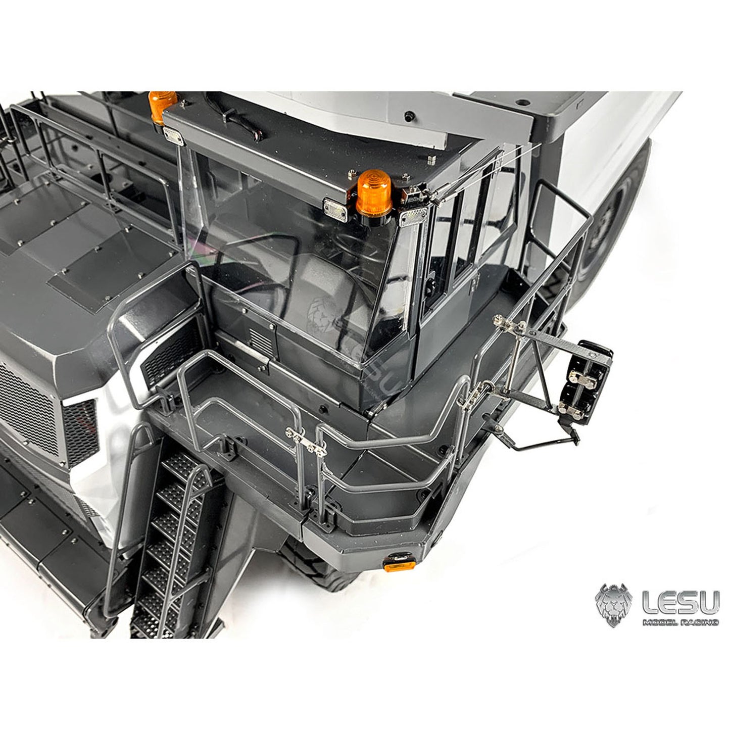 LESU AOUE R100E 1/16 Metal RC Mining Truck Model Hydraulic CNC Aluminum Alloy Vehicle Differential Lock Suspension for Construction Hobbyists
