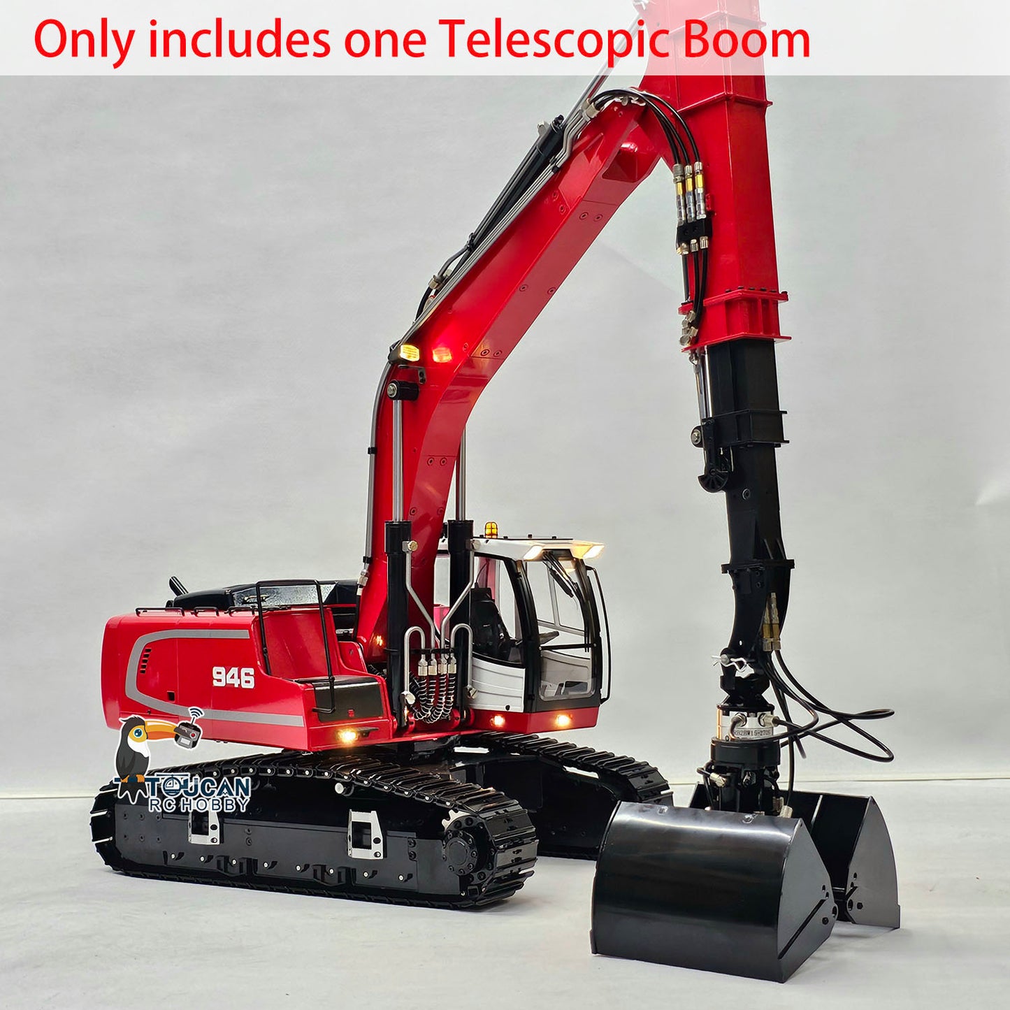 Metal Telescopic Boom Upgraded Parts for Tongde Hydraulic 1/14 RC Excavator 946 EC380 Remote Control Digger Car DIY Accessory