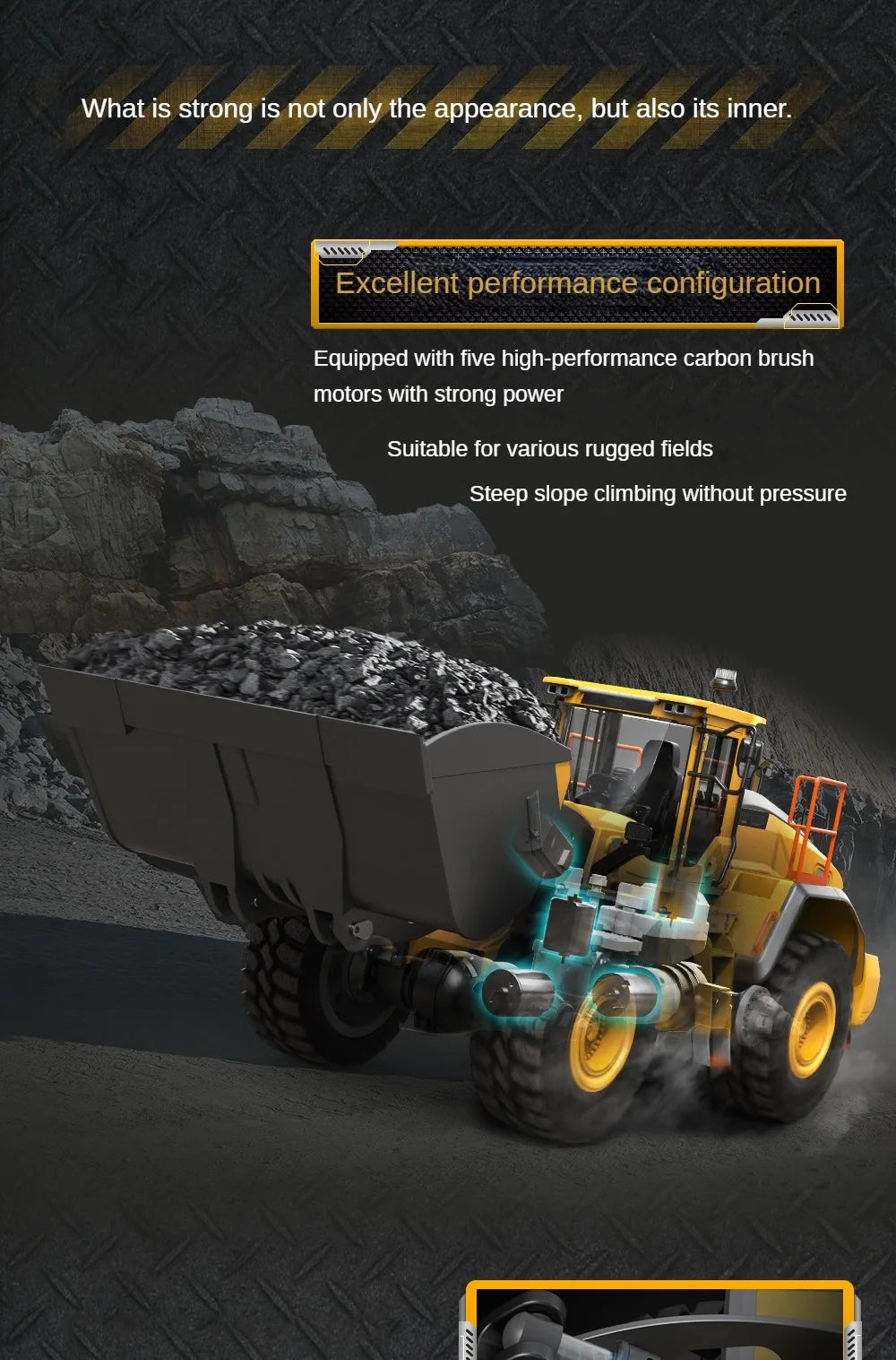 US Stock 1/16 L260H Double Eagle E592 RC Loader Remote Controlled Electric Car Hobby Model Light Sound