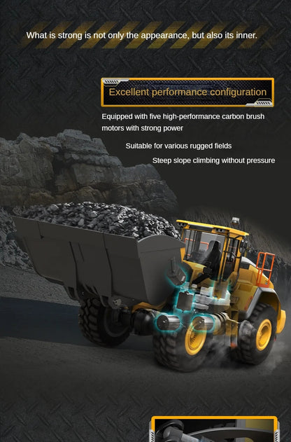 US Stock 1/16 L260H Double Eagle E592 RC Loader Remote Controlled Electric Car Hobby Model Light Sound