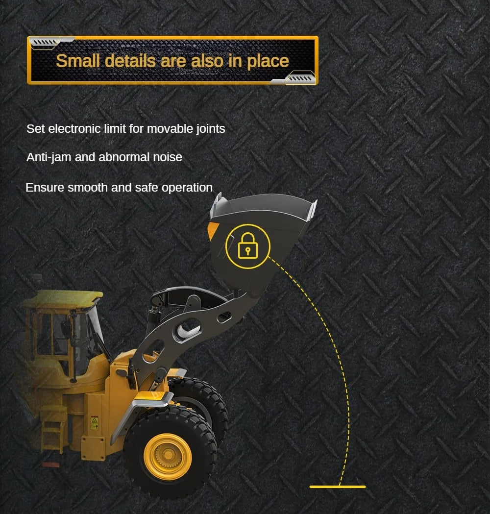 US Stock 1/16 L260H Double Eagle E592 RC Loader Remote Controlled Electric Car Hobby Model Light Sound