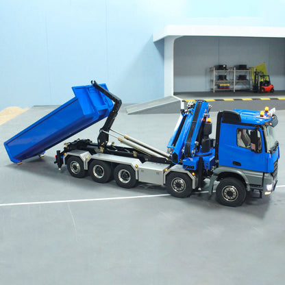 1/14 10x10 RC Hydraulic Full Dump  Crane Radio Controlled Dumper Car Truck with U-shaped Bucket PNP/RTR DIY Hobby Model