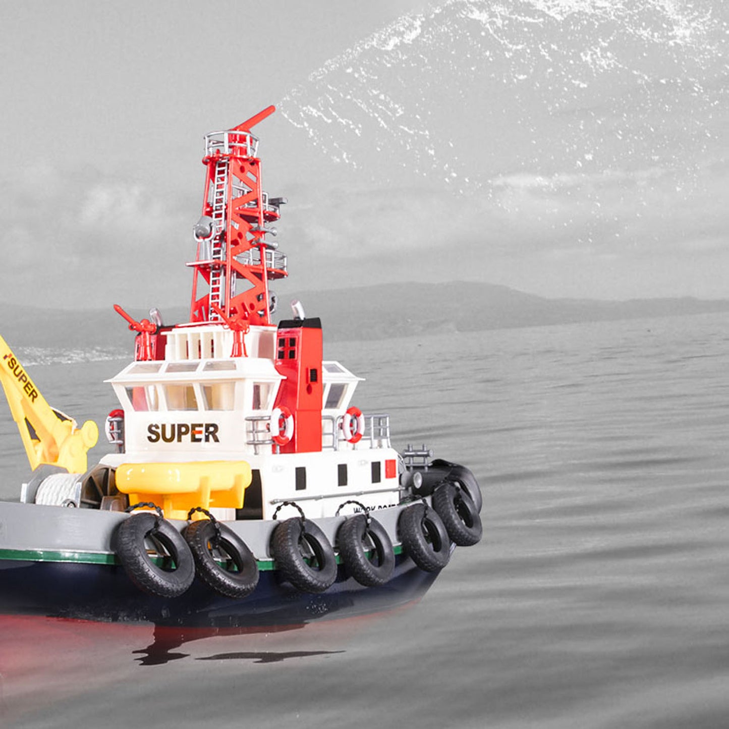 Heng Long 2.4G RC Boat Fire Fighting Remote Control Water Spray Ship Hobby Model DIY ESC Motor Servo 60x23x45CM