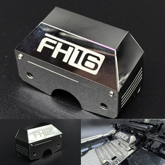 Engine Cover Metal Gearbox Covers Antiskid Plate for 1/14 Scale FH16 4x2 RC Tractor Truck 56375 Car Model