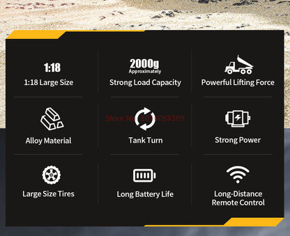 In Stock HUINA 1/18 1533 1:18 RC Dump Truck Remote Control Tipper Car 2.4G Vehicles Toys Assembled and Painted 28.5*15.5*16cm