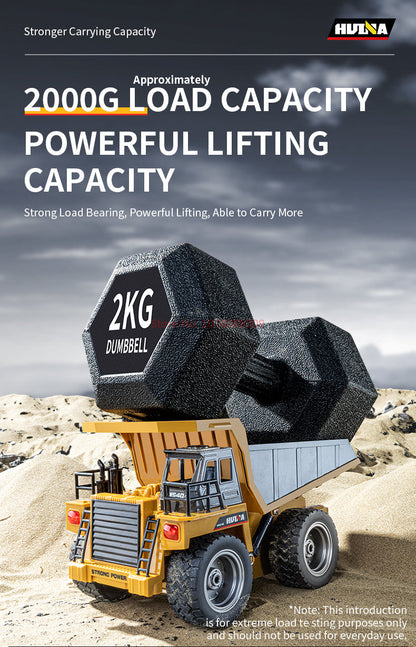 In Stock HUINA 1/18 1533 1:18 RC Dump Truck Remote Control Tipper Car 2.4G Vehicles Toys Assembled and Painted 28.5*15.5*16cm