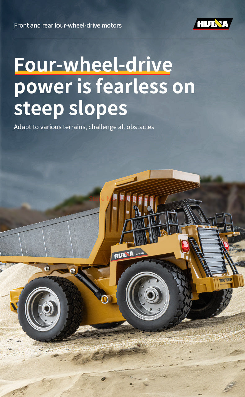 In Stock HUINA 1/18 1533 1:18 RC Dump Truck Remote Control Tipper Car 2.4G Vehicles Toys Assembled and Painted 28.5*15.5*16cm