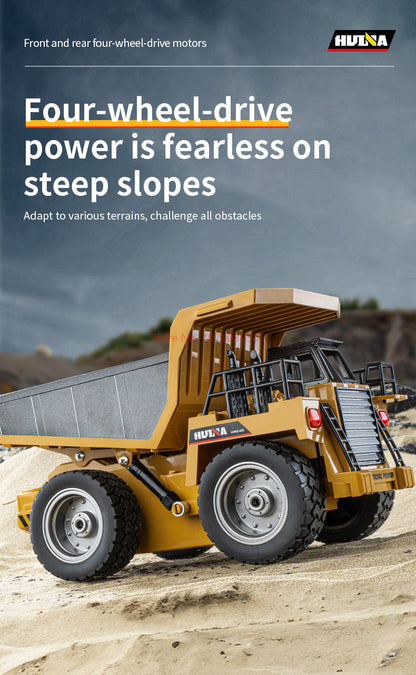 In Stock HUINA 1/18 1533 1:18 RC Dump Truck Remote Control Tipper Car 2.4G Vehicles Toys Assembled and Painted 28.5*15.5*16cm