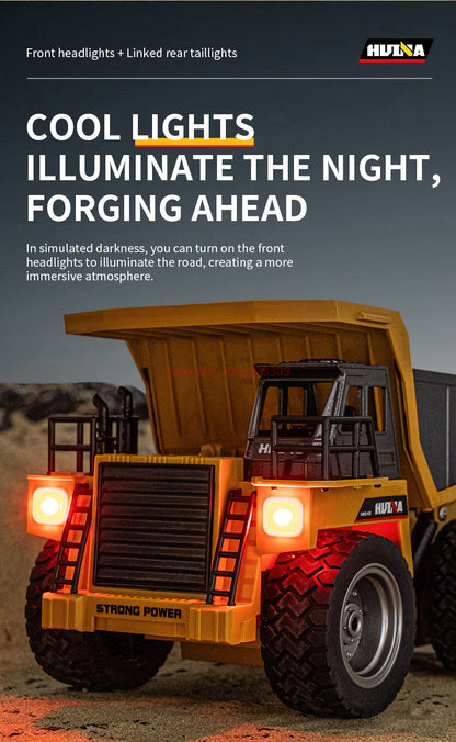 In Stock HUINA 1/18 1533 1:18 RC Dump Truck Remote Control Tipper Car 2.4G Vehicles Toys Assembled and Painted 28.5*15.5*16cm