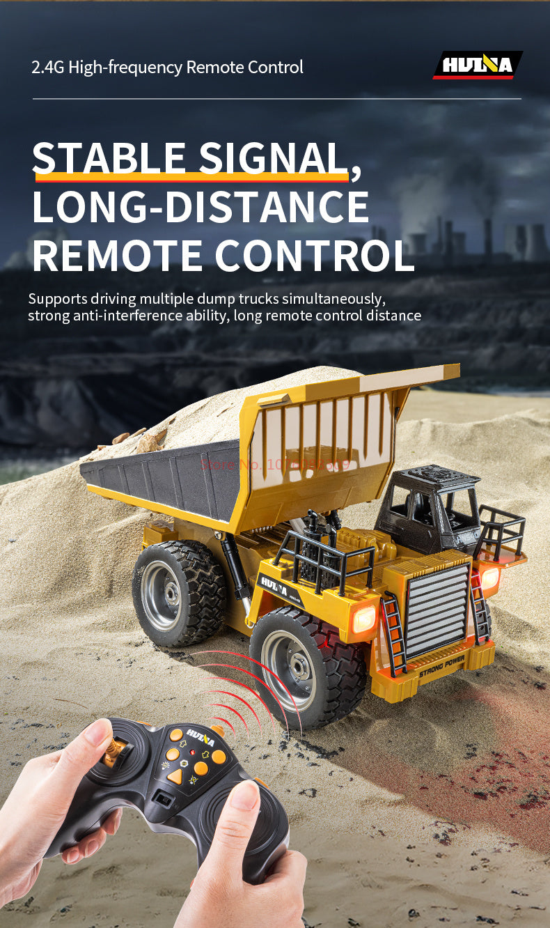 In Stock HUINA 1/18 1533 1:18 RC Dump Truck Remote Control Tipper Car 2.4G Vehicles Toys Assembled and Painted 28.5*15.5*16cm