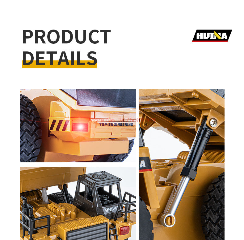 In Stock HUINA 1/18 1533 1:18 RC Dump Truck Remote Control Tipper Car 2.4G Vehicles Toys Assembled and Painted 28.5*15.5*16cm