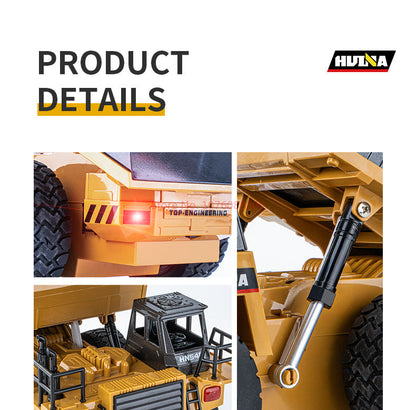 In Stock HUINA 1/18 1533 1:18 RC Dump Truck Remote Control Tipper Car 2.4G Vehicles Toys Assembled and Painted 28.5*15.5*16cm