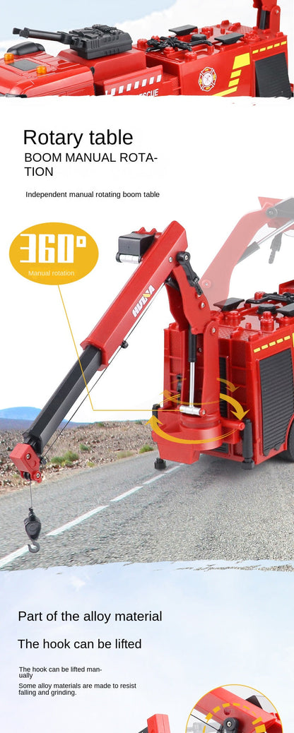 HUINA 1/18 1362 2.4G 9CH RC Fire Fighting Truck Model Remote Control Sprinkler Car Toy 41.6*11.6*27.4cm Assembled and Painted