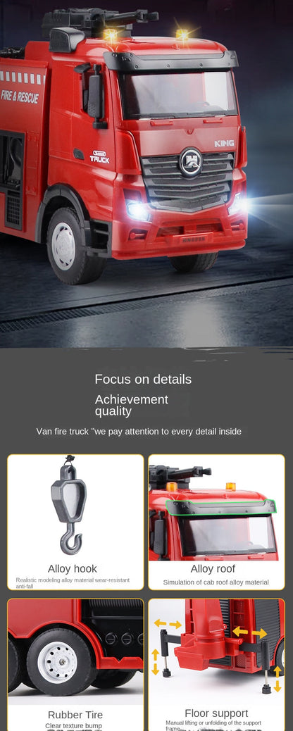 HUINA 1/18 1362 2.4G 9CH RC Fire Fighting Truck Model Remote Control Sprinkler Car Toy 41.6*11.6*27.4cm Assembled and Painted