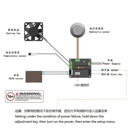 Multimedia Display Screen Current Voltage Temperature Pressure Usage Time Brand for DIY 1/14 RC Hydraulic Excavator Loader