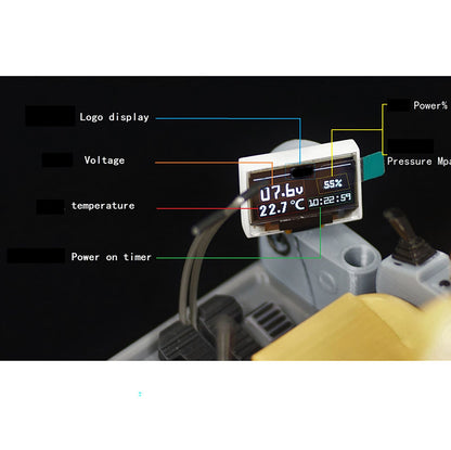 Multimedia Display Screen Current Voltage Temperature Pressure Usage Time Brand for DIY 1/14 RC Hydraulic Excavator Loader