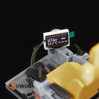 Multimedia Display Screen Current Voltage Temperature Pressure Usage Time Brand for DIY 1/14 RC Hydraulic Excavator Loader