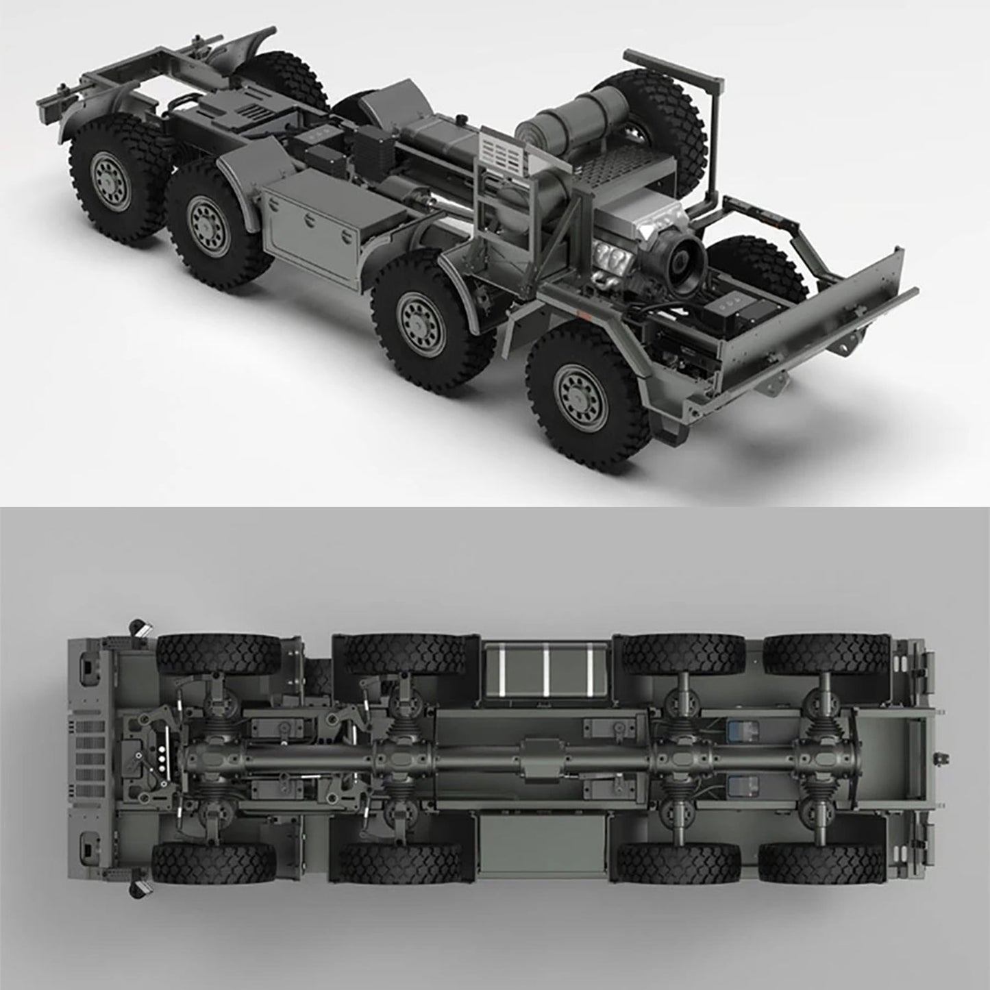 CAPO CUB3 8X8 Metal CNC 1/18 RC Military Transport Truck 2Speed Gearbox Lock Differential Axle DIY Model Car No Electronic Parts