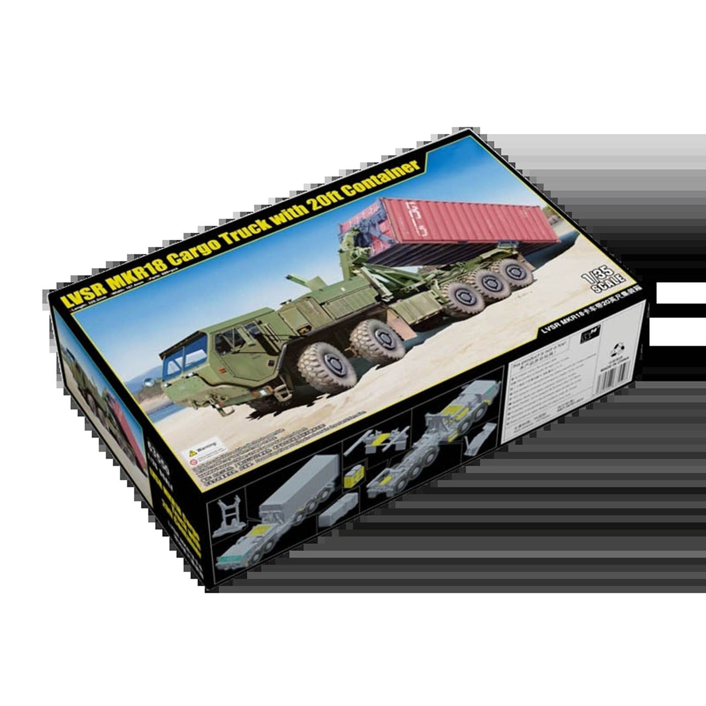 1/35 ILK LVSR MKR18 Plastic Cargo Model Kit 63550 Unassembled 680 Parts Armored Truck With 20ft Container DIY Toy Gift