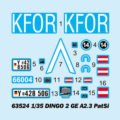 I Love Kit 1/35 63524 German DINGO2 GE A2.3 Armored Conveyor Vehicle Static Plastic Model Kit Military Transport Unassembled