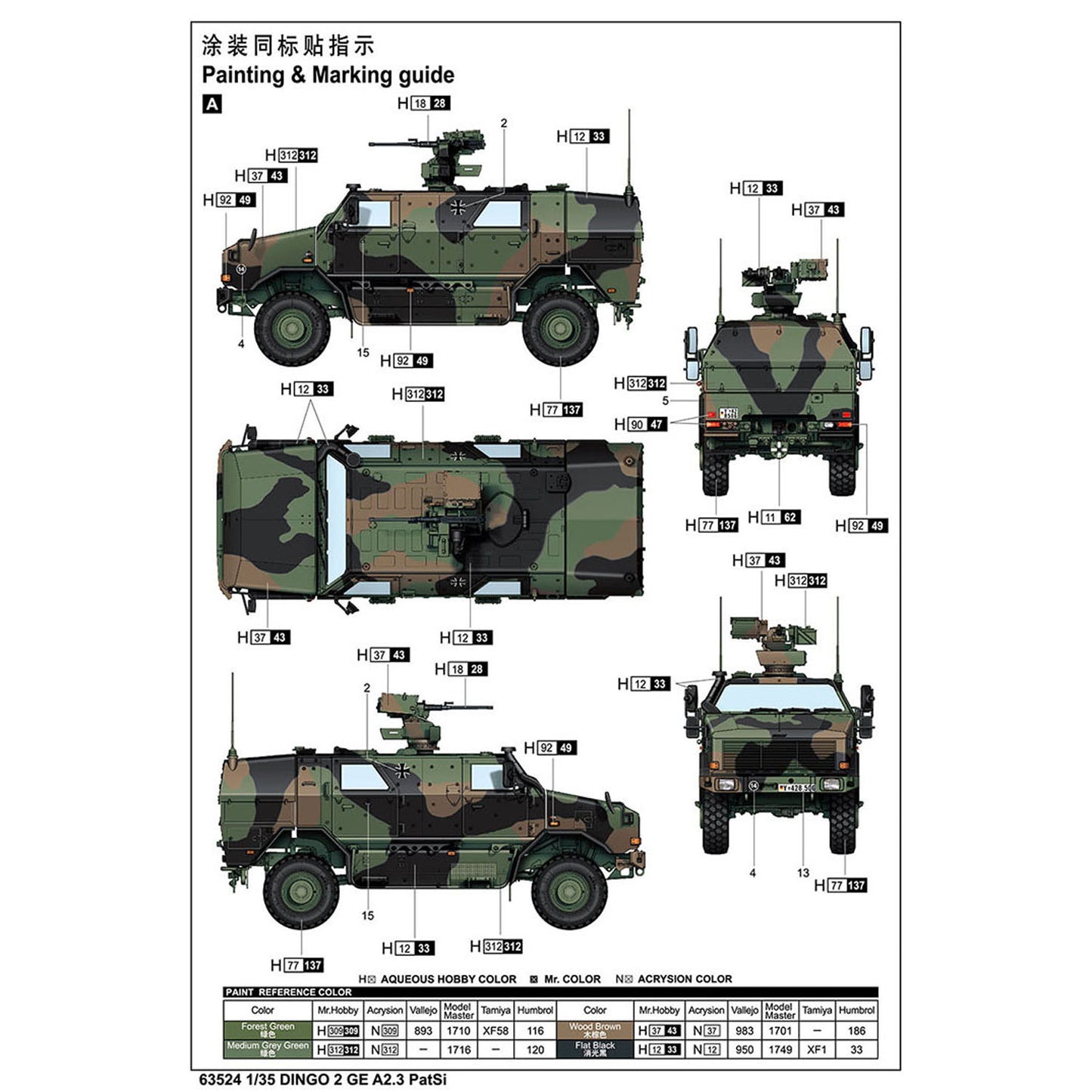 I Love Kit 1/35 63524 German DINGO2 GE A2.3 Armored Conveyor Vehicle Static Plastic Model Kit Military Transport Unassembled