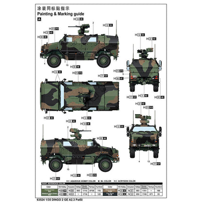 I Love Kit 1/35 63524 German DINGO2 GE A2.3 Armored Conveyor Vehicle Static Plastic Model Kit Military Transport Unassembled