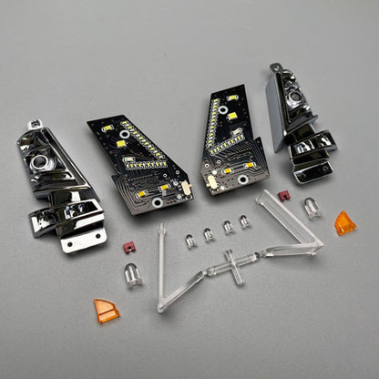 Plastic Head Lamp Pro Flowing Water Light Front Bumper Rack for DIY 1/14 Tamiya Remote Control Tractor Truck FH16 XL750 56360 56362 RC Lorry