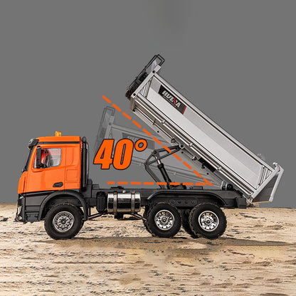 US Stock 1/14 HUINA 1598 2.4G Remote Control Dumper 6*6 Engineering Transport Vehicle Lifting Rod Tipper Car Light Sound Battery Toys
