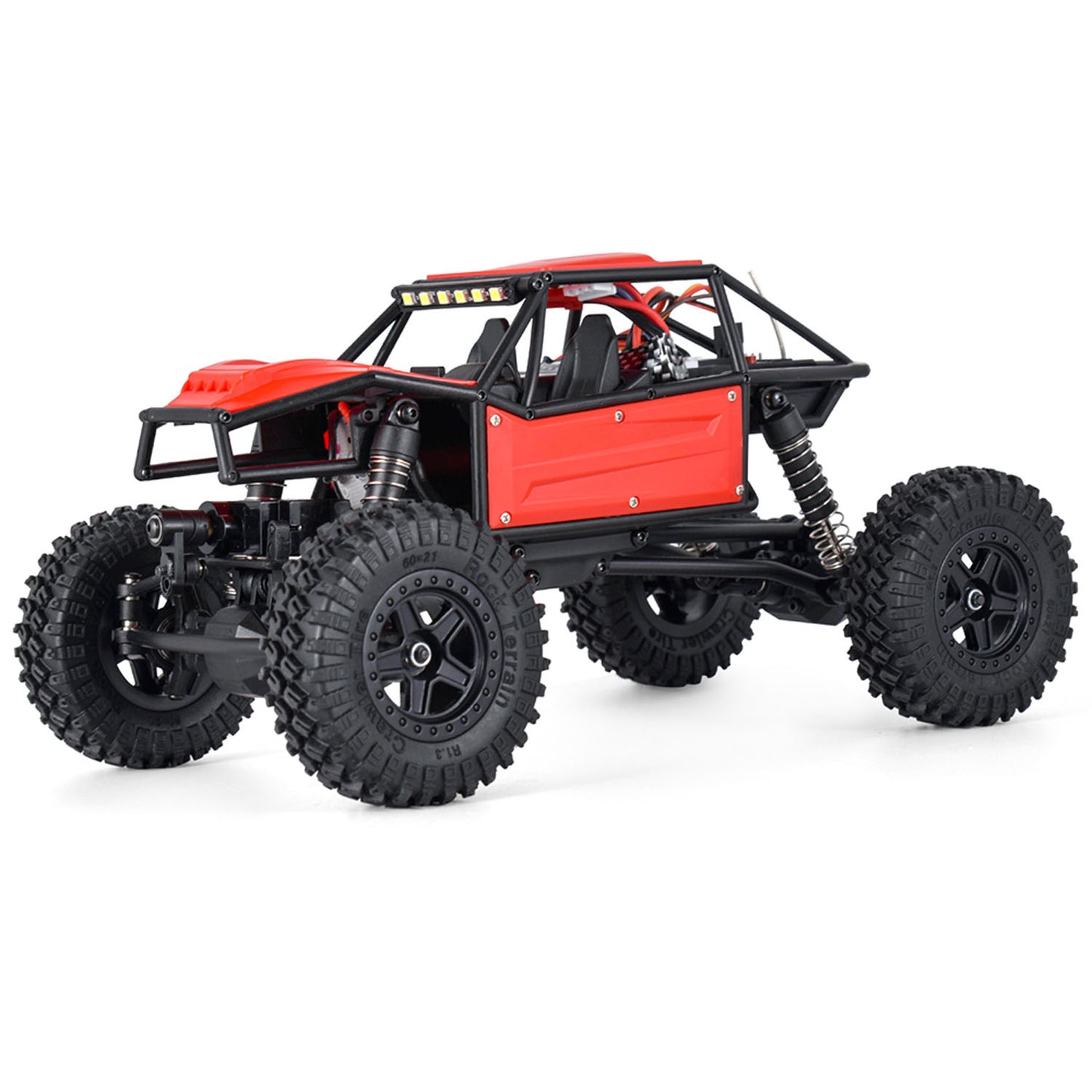 US Stock 1/18 RC Crawler Car Radio Controlled Off Road Vehicles 370 Motor ESC Servo Battery Light 15KM/H Speed Model Toy for Kids Adults
