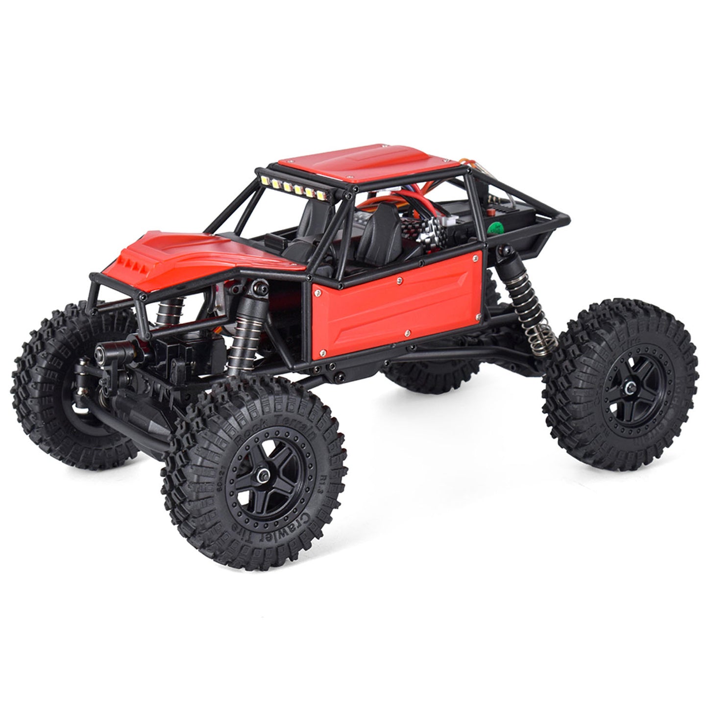 US Stock 1/18 RC Crawler Car Radio Controlled Off Road Vehicles 370 Motor ESC Servo Battery Light 15KM/H Speed Model Toy for Kids Adults