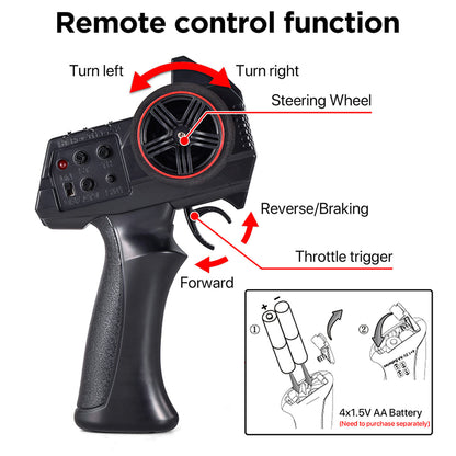 US Stock 1/18 RC Crawler Car Radio Controlled Off Road Vehicles 370 Motor ESC Servo Battery Light 15KM/H Speed Model Toy for Kids Adults