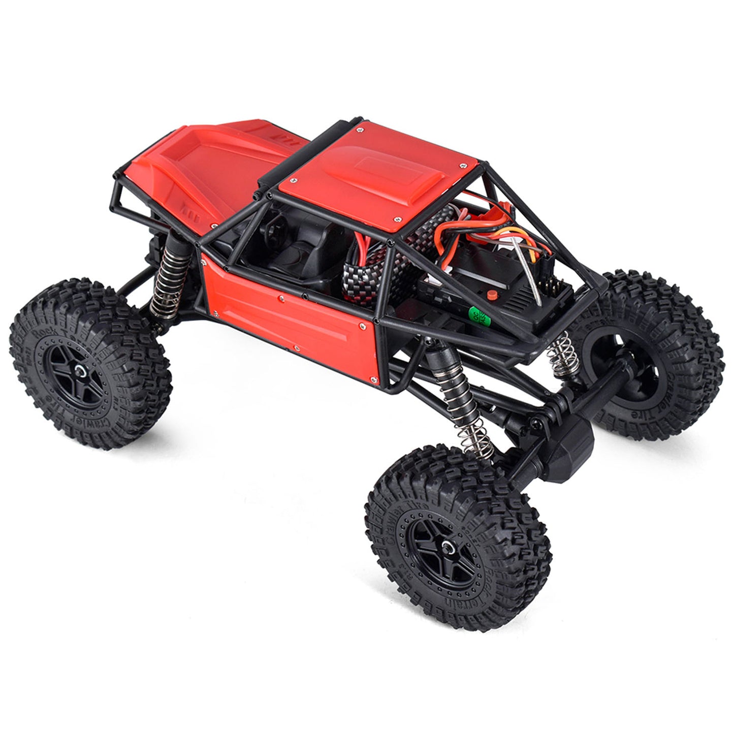 US Stock 1/18 RC Crawler Car Radio Controlled Off Road Vehicles 370 Motor ESC Servo Battery Light 15KM/H Speed Model Toy for Kids Adults