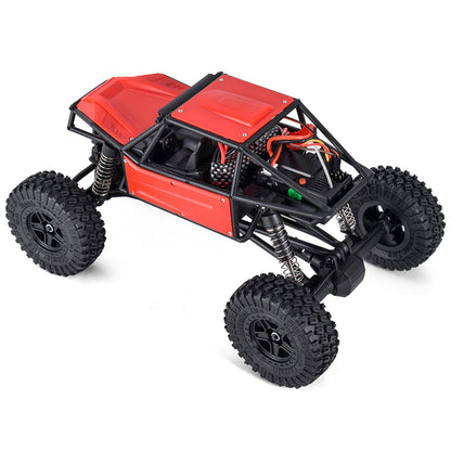US Stock 1/18 RC Crawler Car Radio Controlled Off Road Vehicles 370 Motor ESC Servo Battery Light 15KM/H Speed Model Toy for Kids Adults