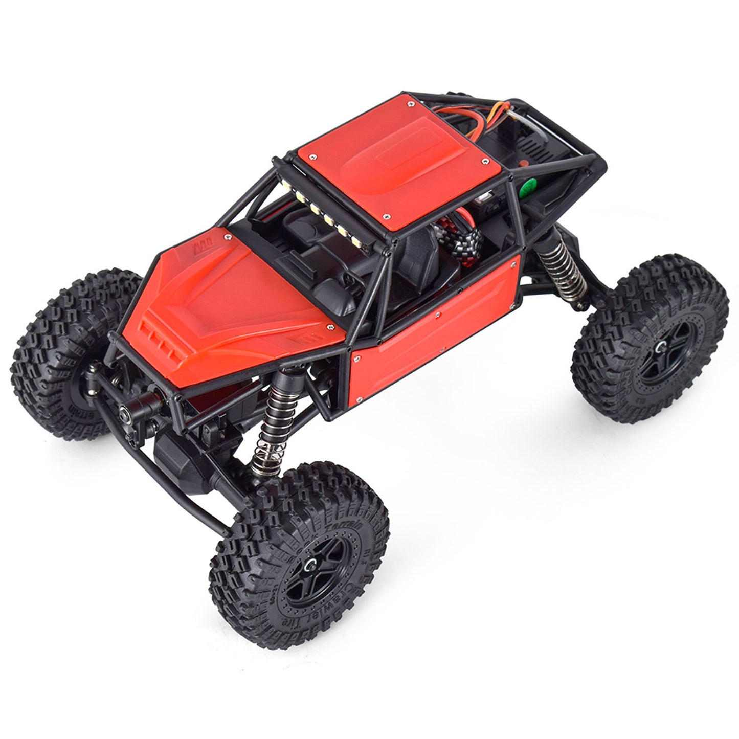 US Stock 1/18 RC Crawler Car Radio Controlled Off Road Vehicles 370 Motor ESC Servo Battery Light 15KM/H Speed Model Toy for Kids Adults