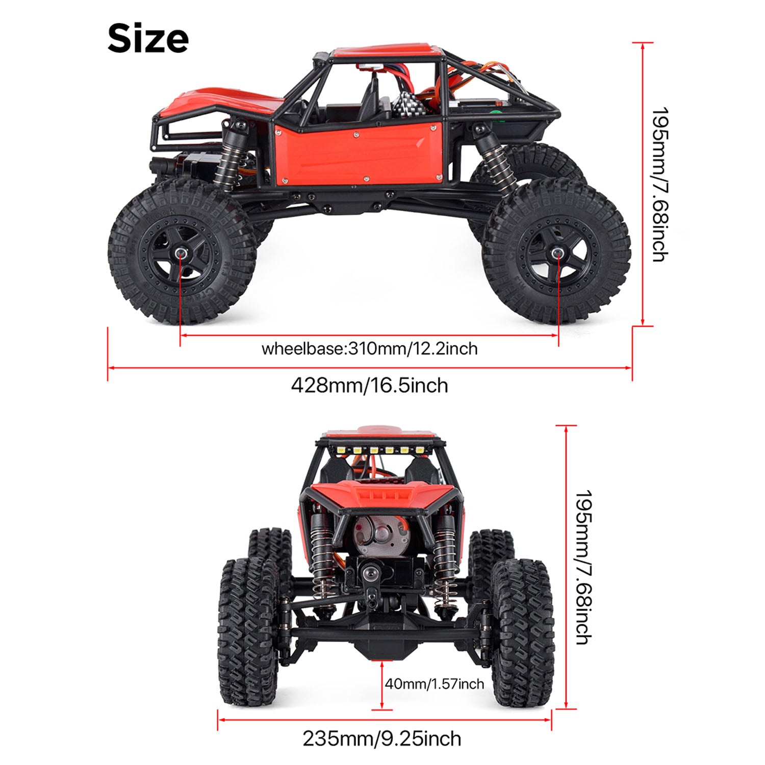 Metal Plastic 1/18 RC Off Road Car 4*4 Remote Control Rock Crawler