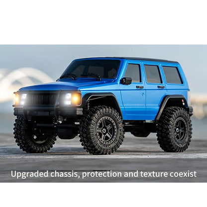 US Stock Plastic 1/18 4X4 RC Rock Crawler Remote Control Off Road Vehicle 3Speed Brushed Motor Metal Chassis Rail Multi-Terrain Model Car