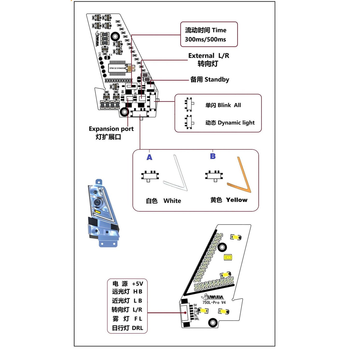 Plastic Head Lamp Pro Flowing Water Light Front Bumper Rack for DIY 1/14 Tamiya Remote Control Tractor Truck FH16 XL750 56360 56362 RC Lorry