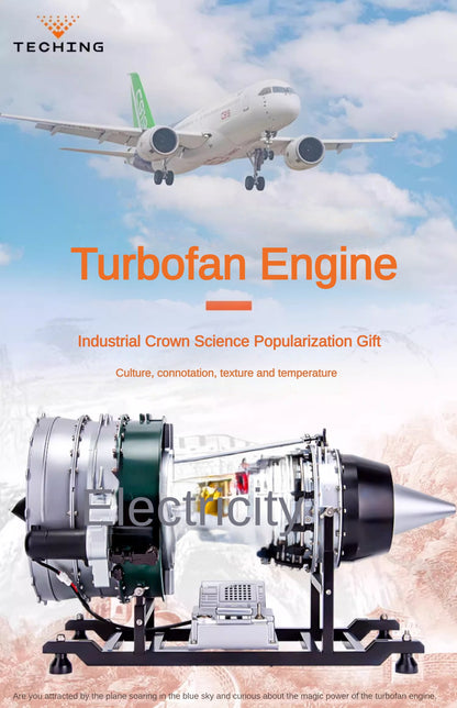 In Stock TECHING DIY Scale Electric Aircraft Airplane Metal Turbofan Engine Model Collectibles DM119 Unassembled KIT 1000+Pcs Battery
