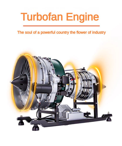 In Stock TECHING DIY Scale Electric Aircraft Airplane Metal Turbofan Engine Model Collectibles DM119 Unassembled KIT 1000+Pcs Battery