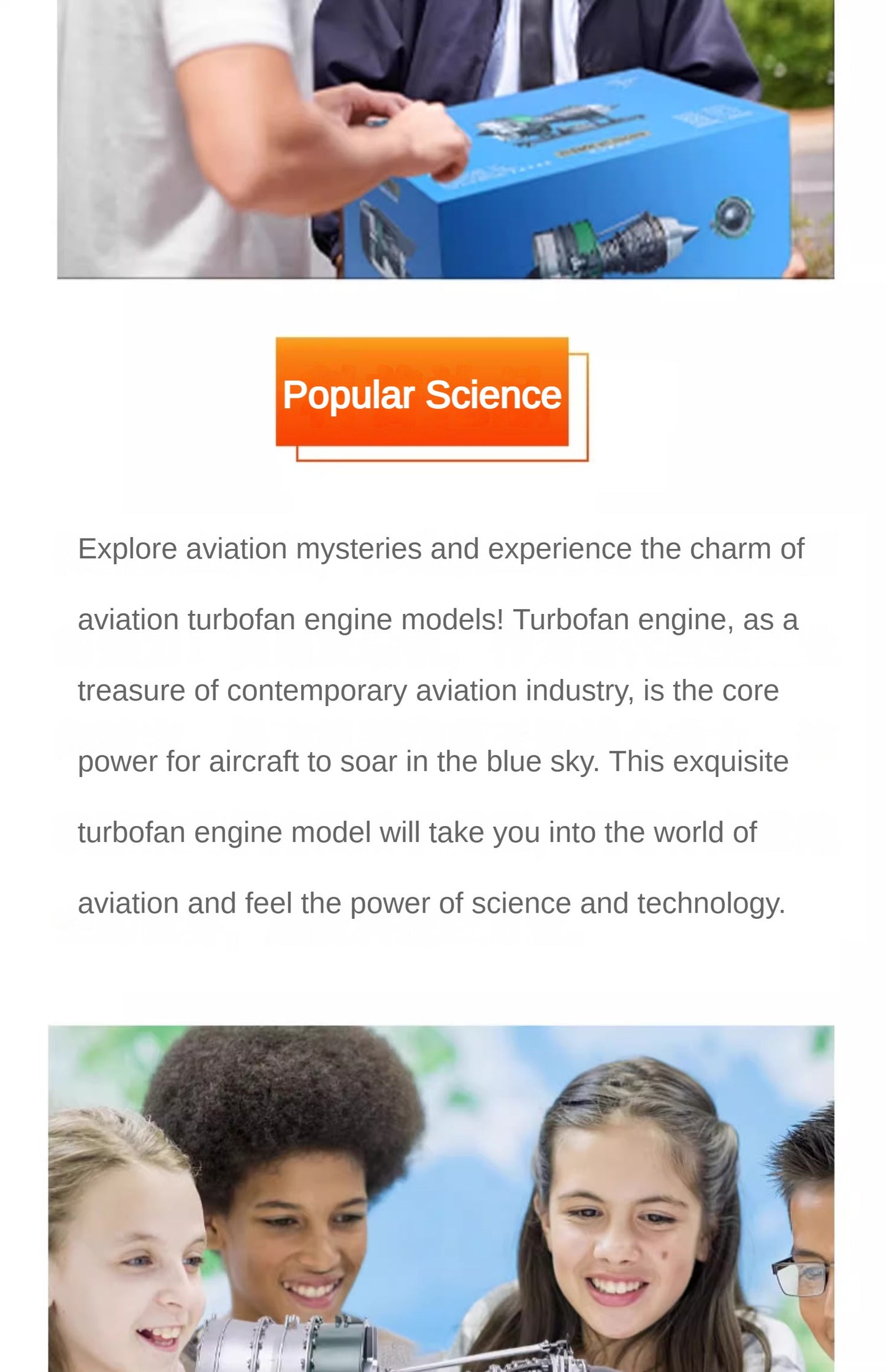 In Stock TECHING DIY Scale Electric Aircraft Airplane Metal Turbofan Engine Model Collectibles DM119 Unassembled KIT 1000+Pcs Battery