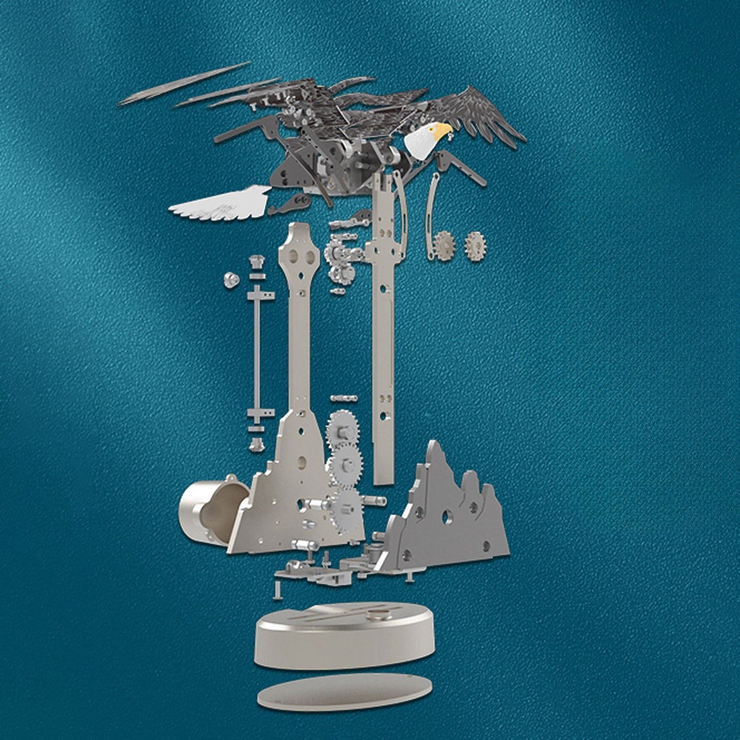 200+Pcs 5V Mechanical Eagle Simulation Electric Model Decoration DM337 Metal Animal Dynamic Ornaments Battery Unassembled KIT