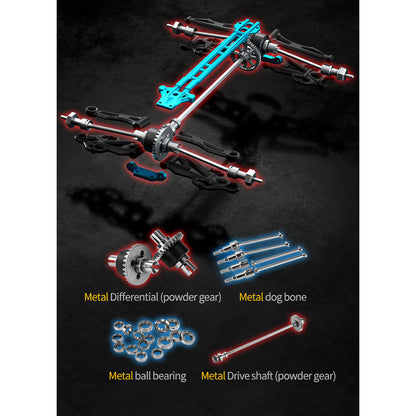 US Stock 1/16 4X4 Radio Controlled Off Road Vehicle SCY 16102Pro RC Monster Truck Muti-Terrain Brushless Model Car Light System RTR