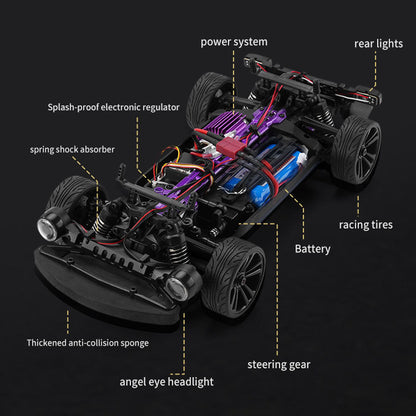 TOUCAN RC HOBBY SCY 16301 1/16 4WD Remote Control Drift Car RC Model Electric Vehicle Seven Modes Light System Battery RC390 Brushed Motor