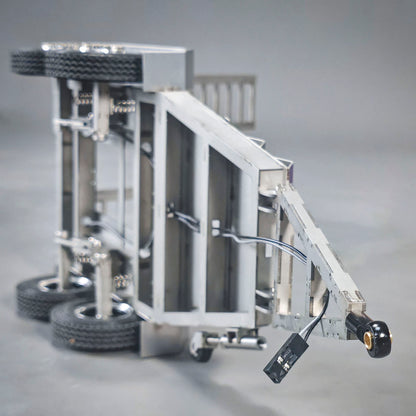 JX Model 1/14 ET2 2Axles Trailer For E20 Remote Control Excavator Support Legs Stainless Steel Tailboard Almost Assembled