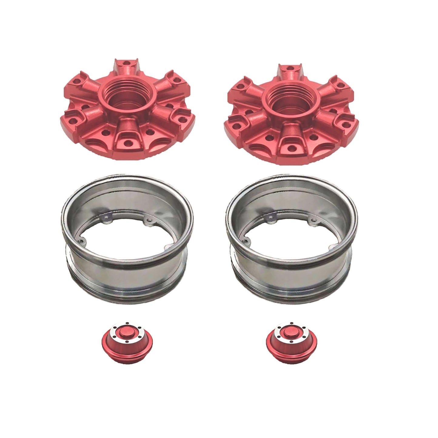 CNC Aluminum Spoke Front Wheel Hub for 1/14 TAMIYA RC Tractor Truck King Hauler 56379 56366 56344 56356 Model Lorry Upgrade Part