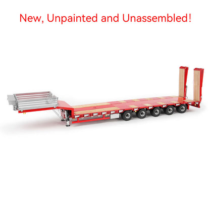 LESU Metal 1/14 RC Trailer A0055 Hydraulic Lifting Tailboard 5 Axles Steering Electric Support Legs for DIY RC Tractor Truck